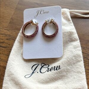 J. Crew Sparkling Pink Hoop Earrings